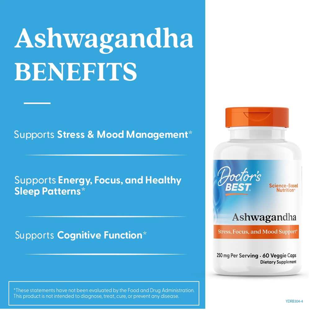 Doctor's Best Ashwagandha with Sensoril, 125 Mg, 60 Veggie Caps thumbnail 2