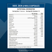 Applied Nutrition Hair, Skin & Nails 60 Caps thumbnail 2