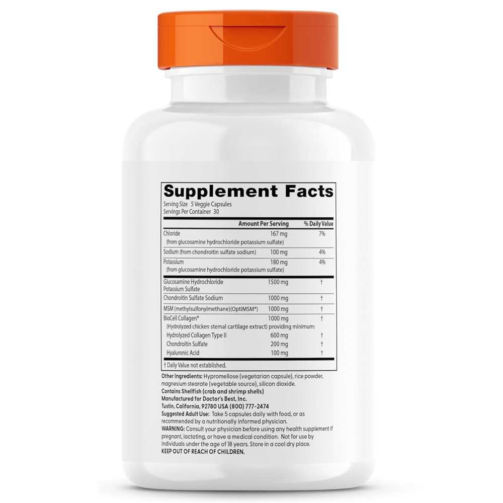 Doctor's Best Glucosamine Chondroitin Msm + Hyaluronic Acid, 150 Veggie Caps thumbnail 2