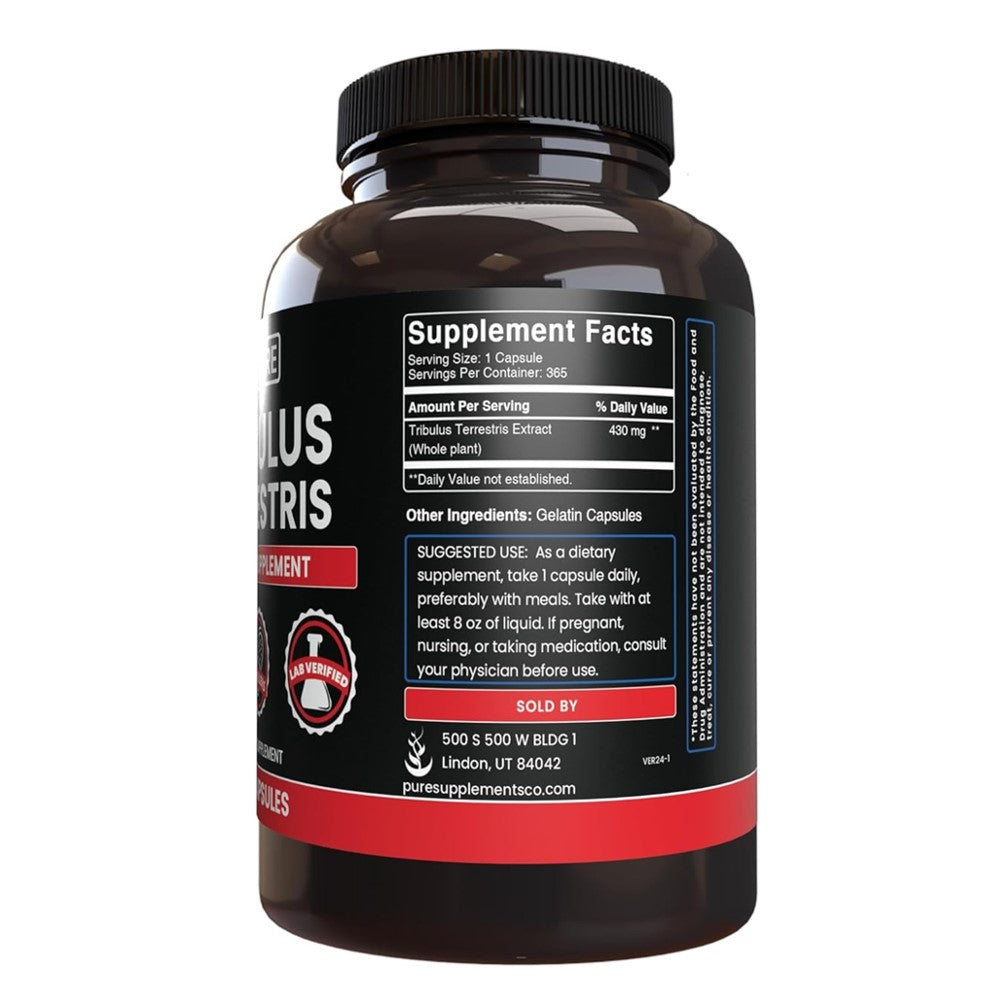 Pure Tribulus Terrestris – 100% Natural Herbal Supplement | 365 Capsules thumbnail 2