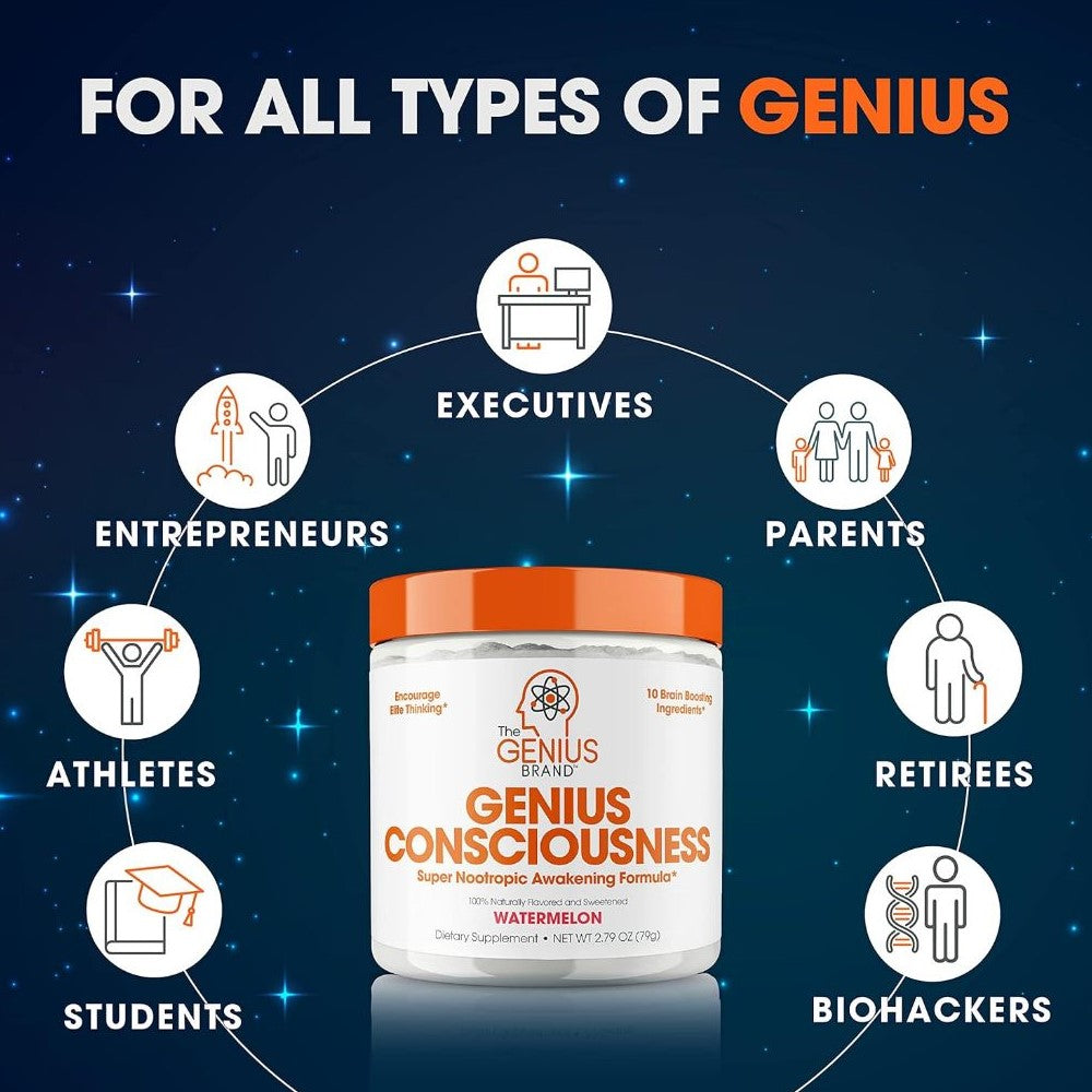Genius Consciousness Nootropic Powder – Super Brain Boosting Formula | Mango Flavor | 100% Natural Dietary Supplement thumbnail 3