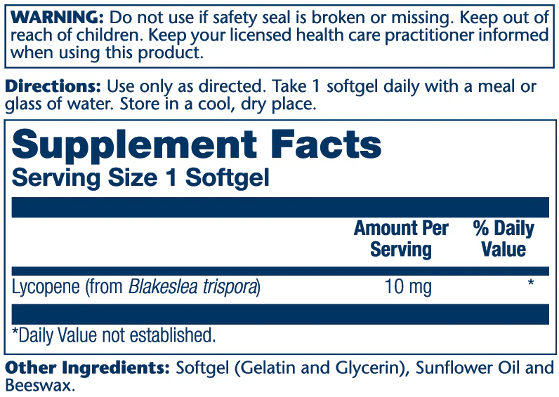 Solaray Lycopene 10mg 60 Softgels thumbnail 2