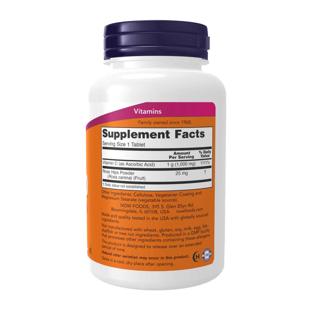 Now Foods C-1000 with Rose Hips – Sustained Release – Antioxidant & Immune Support – 100 Tablets thumbnail 2