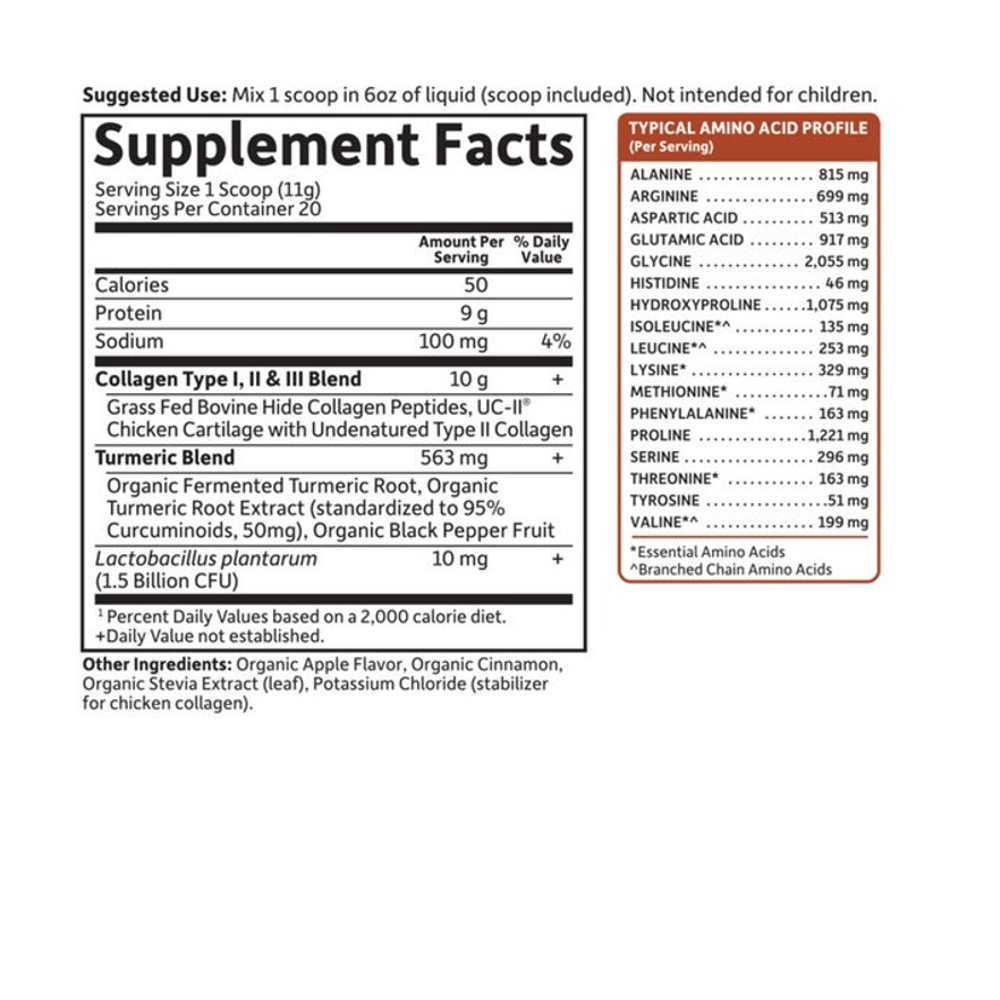Garden of Life Multi-Sourced Collagen Turmeric 220g Powder thumbnail 2