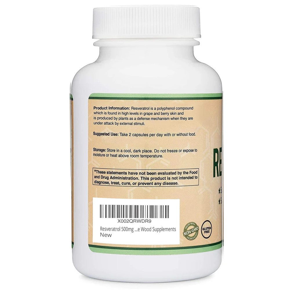 Double Wood Supplements Resveratrol Extract 120 Capsules thumbnail 3