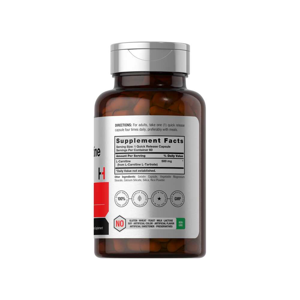 Horbäach L-Carnitine 500mg | 60 Capsules thumbnail 2