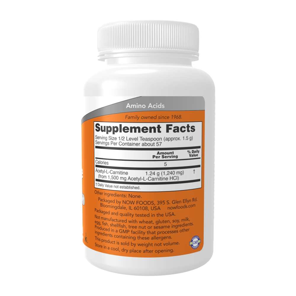 Now Foods Acetyl-L-Carnitine Pure Powder – Brain & Nerve Support – 85g thumbnail 2