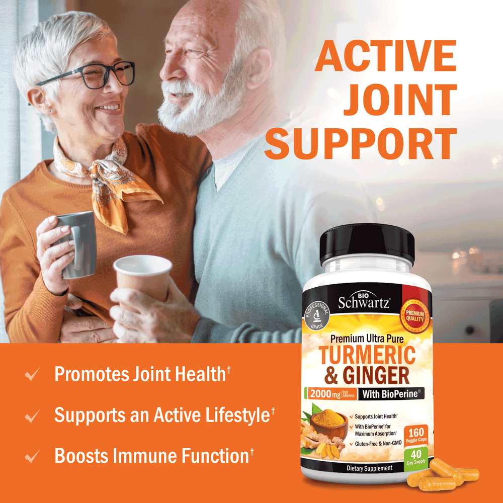 Bio Schwartz Turmeric & Ginger 2000mg (95% Curcuminoids) – 160 Capsules thumbnail 2