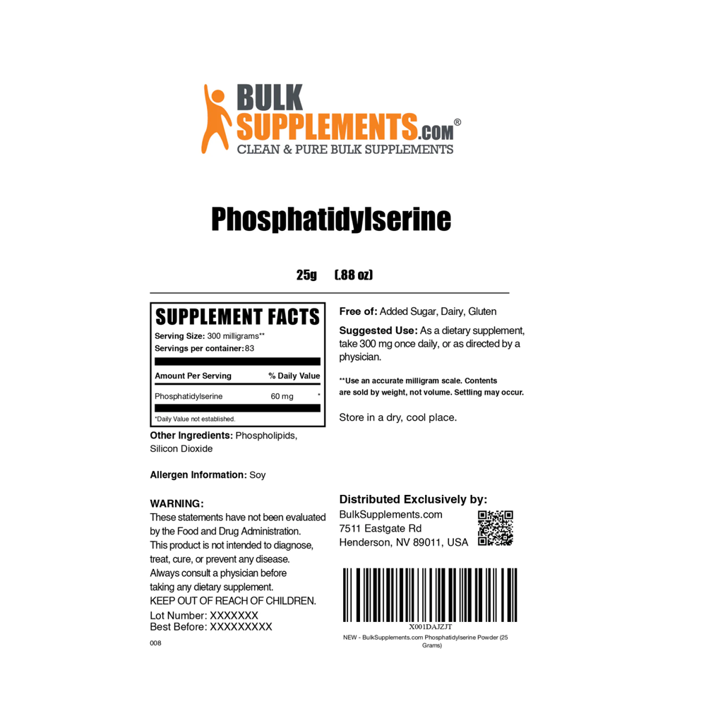 BulkSupplements Phosphatidyl Serine Powder – 300mg per Serving | 25g (83 Servings) thumbnail 2
