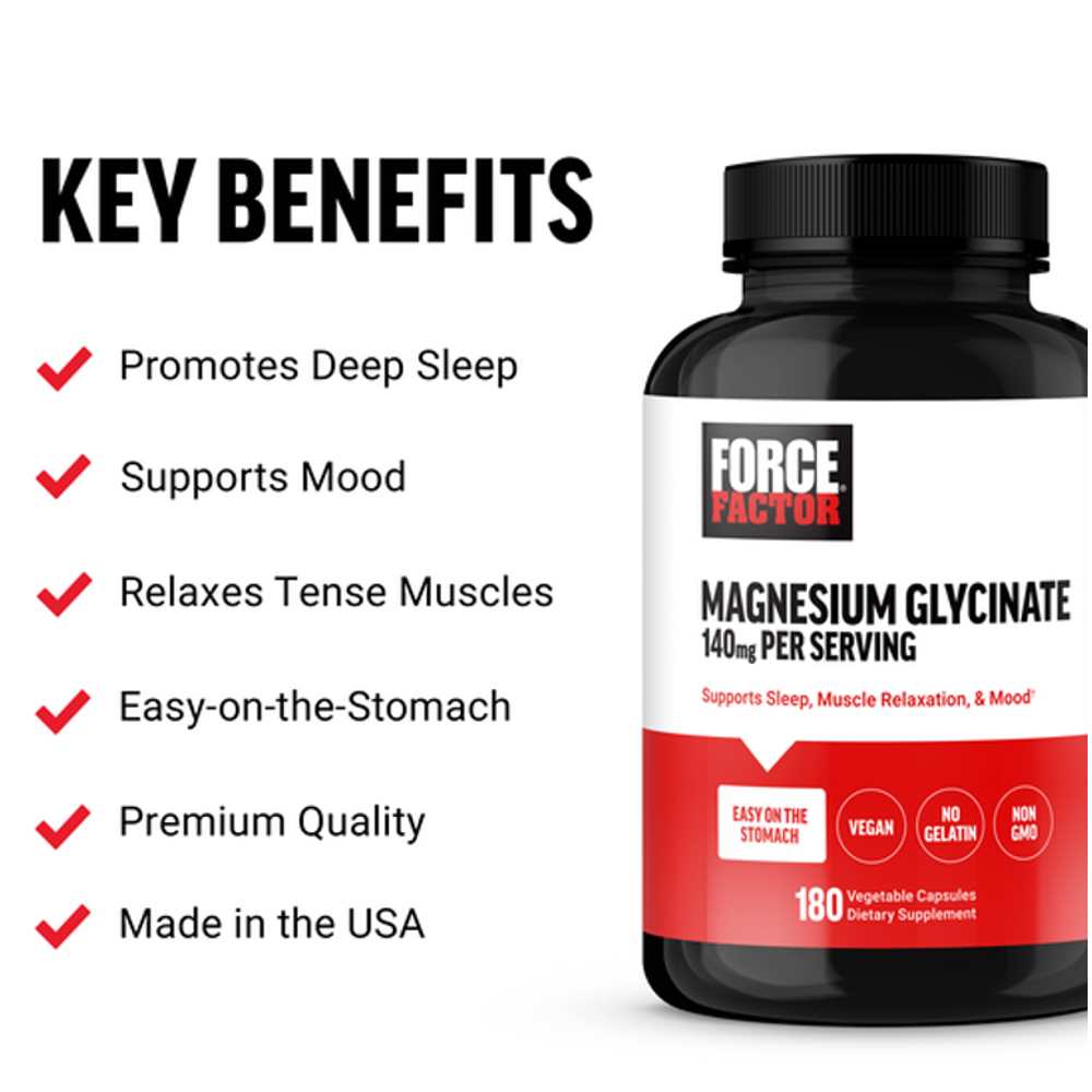 Force Factor Magnesium Glycinate – 180 Capsules thumbnail 2
