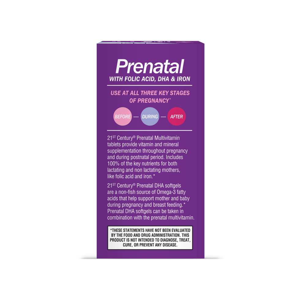 21st Century Prenatal Multivitamin Plus Dha 2 Bottles, 60 Tablets / 60 Softgels thumbnail 2