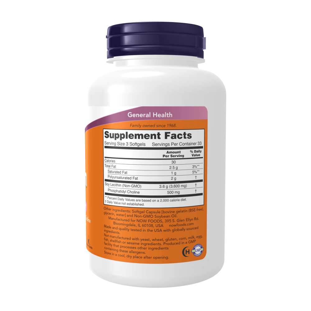 Now Foods Non-Gmo Lecithin – 1200mg Brain & Nerve Function Supplement | 100 Softgels thumbnail 4