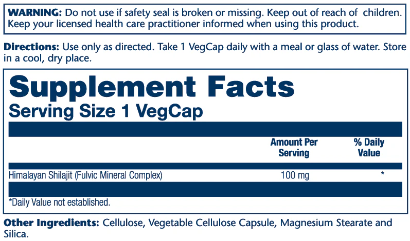 Solaray Fulvic Minerals 100mg 30 Caps thumbnail 2