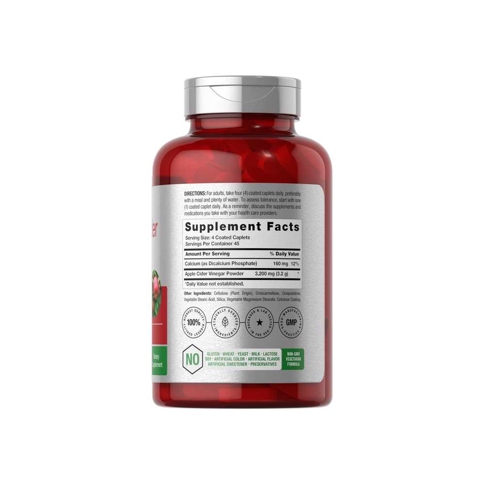 Horbäach Apple Cider Vinegar 3200mg per Serving | 180 Tablets thumbnail 2