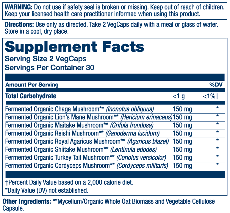 Solaray Fermented Mushroom Complete 1200mg 60 Caps thumbnail 2
