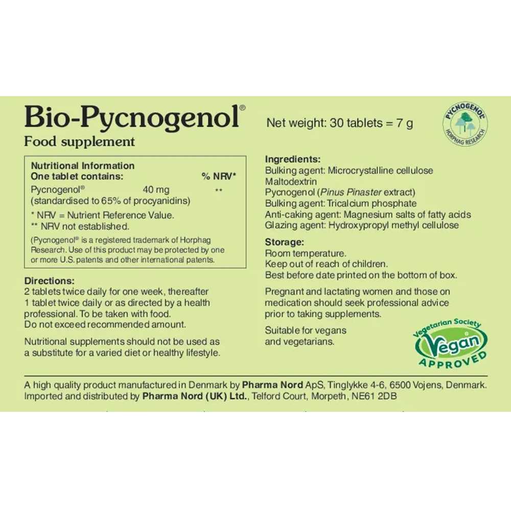 Pharma Nord Bio-Pycnogenol – 40mg Pinus Pinaster Extract | 30 Tablets thumbnail 2