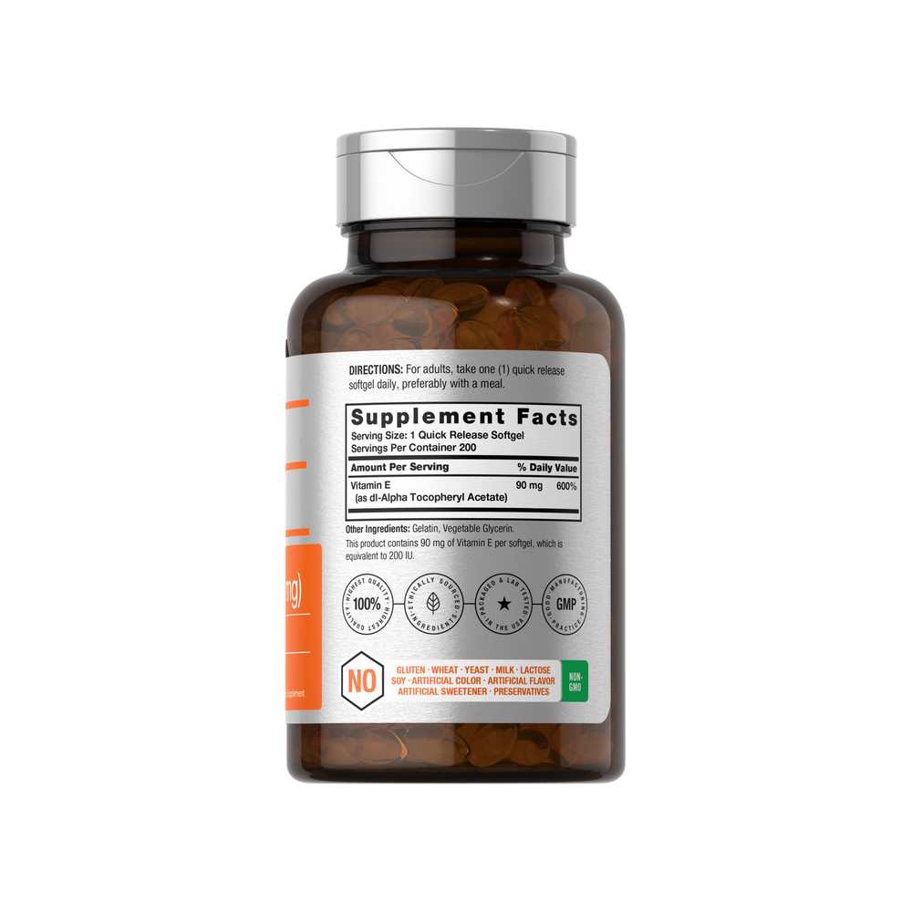 Horbäach Vitamin E 90mg | 200 Softgels thumbnail 2