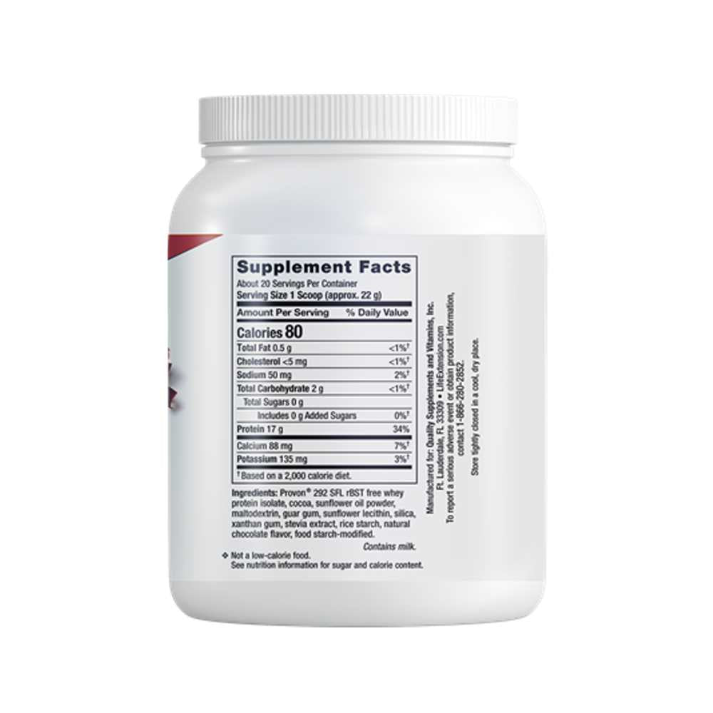 Life Extension Wellness Code® Whey Protein Isolate (chocolate) 437 Grams thumbnail 2