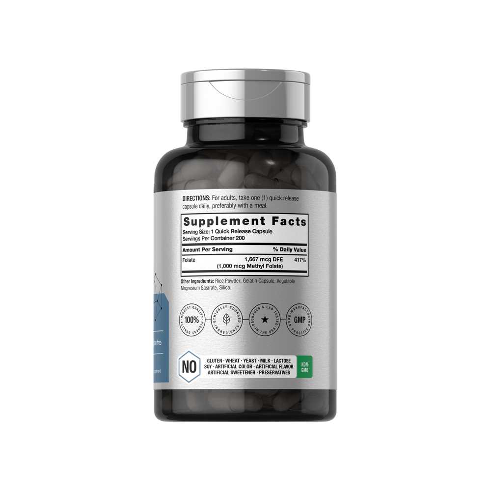 Horbäach Methyl Folate 1000mcg | 200 Capsules thumbnail 2