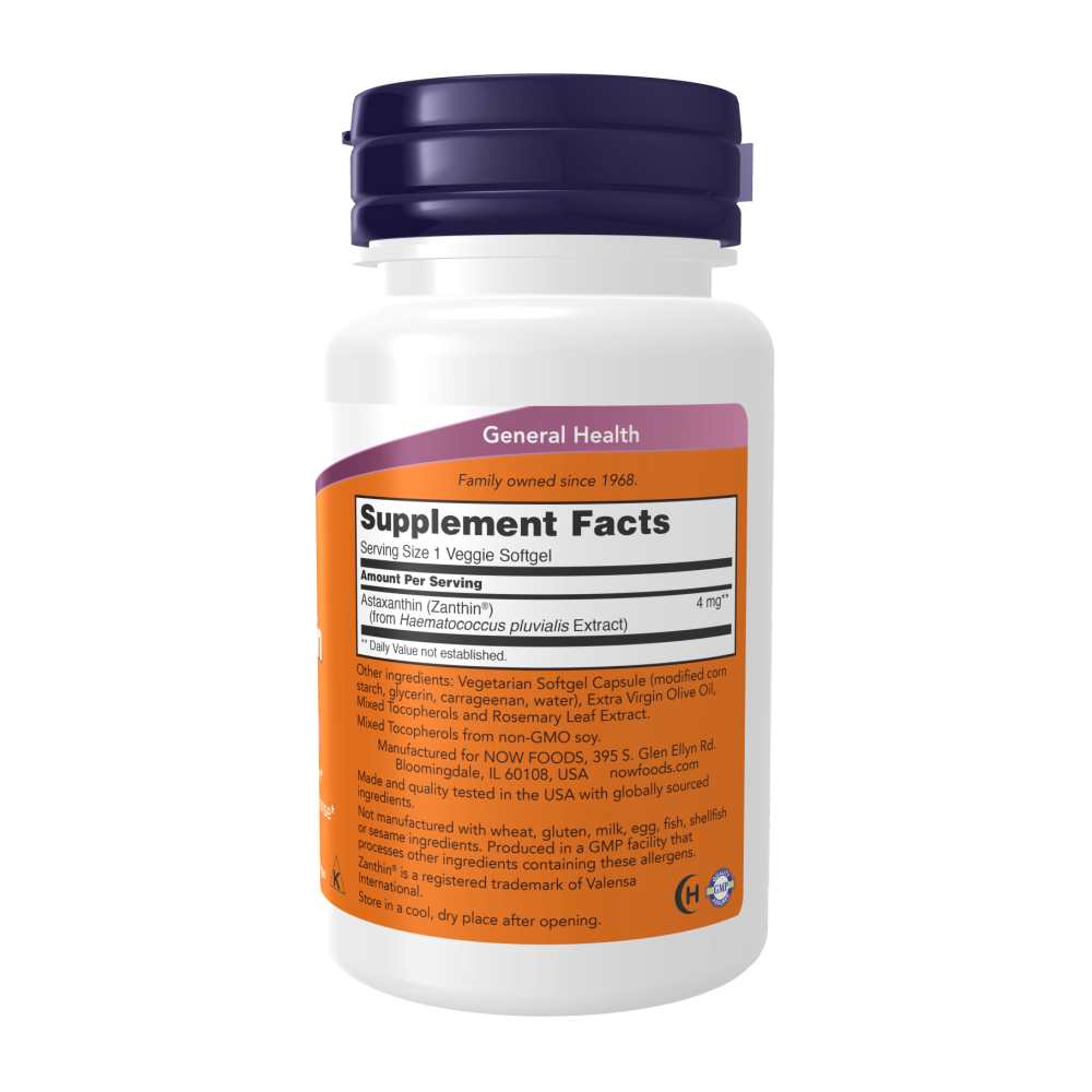 Now Foods Astaxanthin 4 Mg – Eye Health & Immune Support Antioxidant – 60 Veggie Softgels thumbnail 2