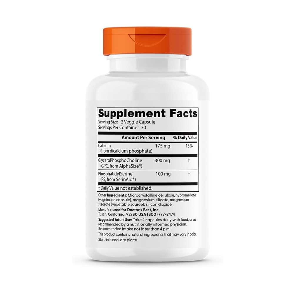 Doctor's Best Natural Brain Enhancers with Alpha Size and Serin Aid, 60 Veggie Caps thumbnail 2