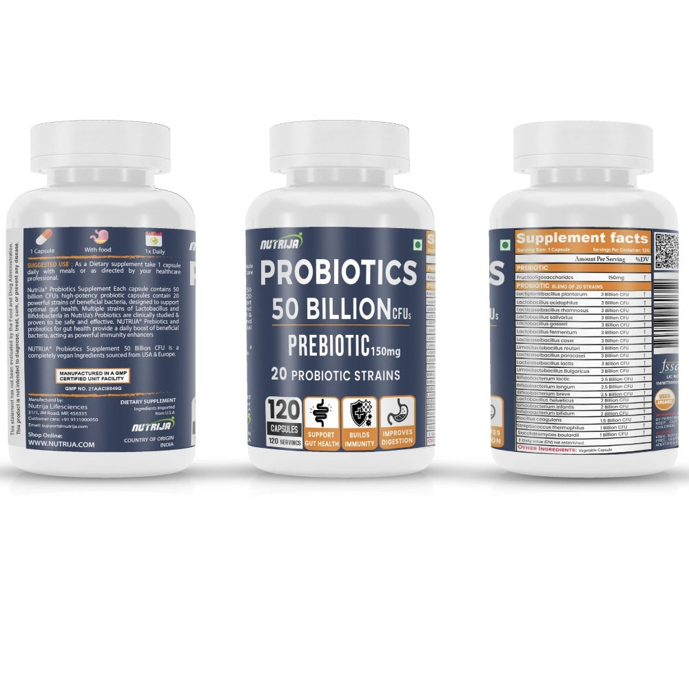 NutriJa Probiotics 50 Billion Cfus 20 PROBIOTIC STRAINS thumbnail 2