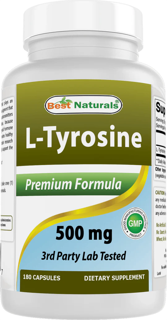 Best Naturals L-Tyrosine 500 mg 90 Capsules thumbnail 2