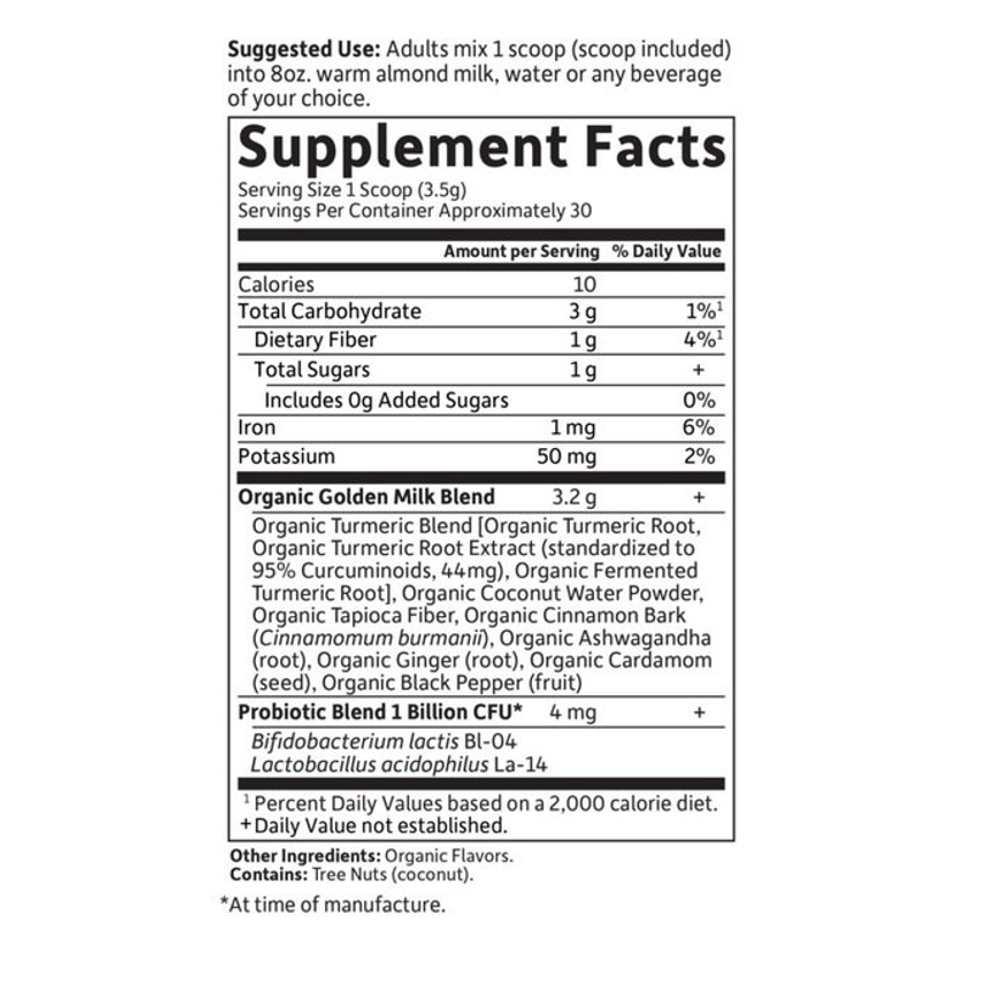Garden of Life Organics Golden Milk Powder 105g thumbnail 2