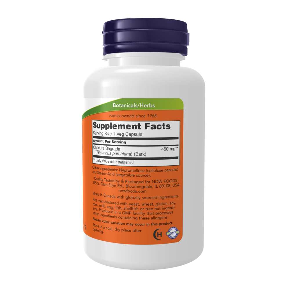 Now Foods Cascara Sagrada 450 Mg – Herbal Bowel Support & Regularity – 100 Veg Capsules thumbnail 3