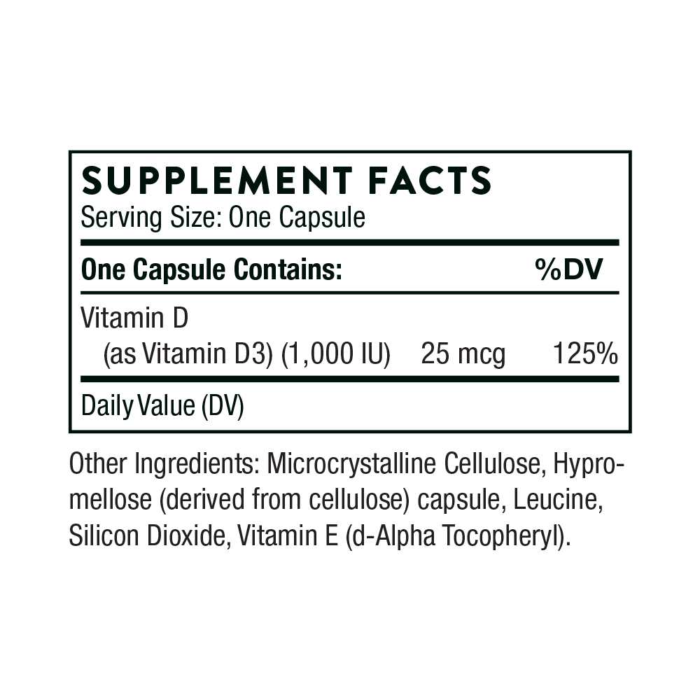 Vitamin D 1,000 Iu by Thorne – Dietary Supplement thumbnail 2