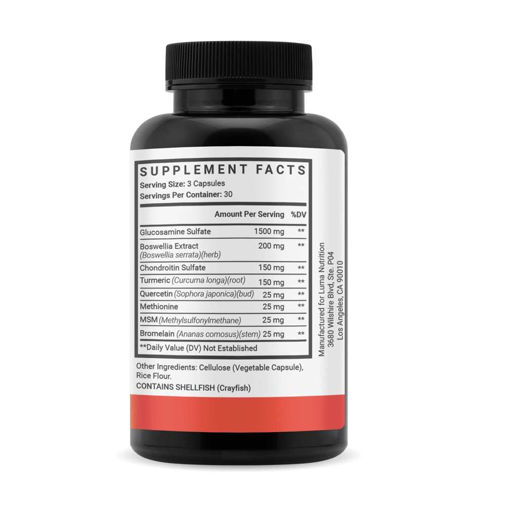 Glucosamine Chondroitin Turmeric Msm Dietary Supplement – 90 Caps by Luma Nutrition thumbnail 2