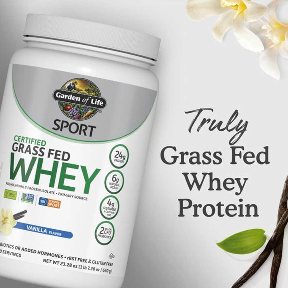 Garden of Life Sport Certified Grass Fed Whey Powder - Vanilla 660g thumbnail 2