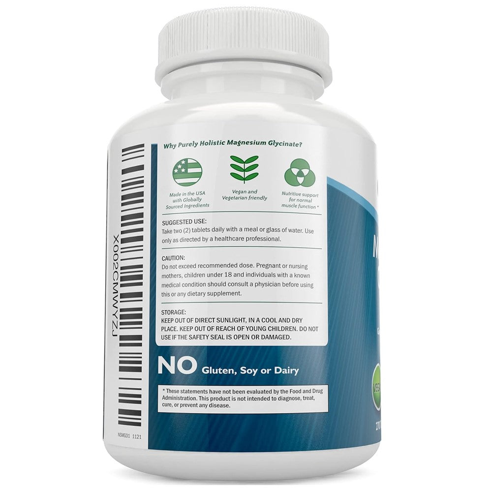 Purely Holistic Magnesium Glycinate 400mg – High Absorption 270 Tablets thumbnail 2