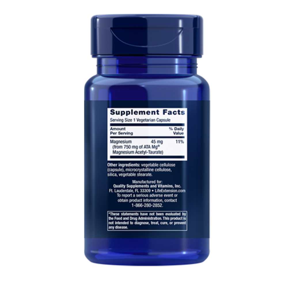 Life Extension Calm-Mag Magnesium Acetyl Taurinate – 30 Vegetarian Capsules thumbnail 2