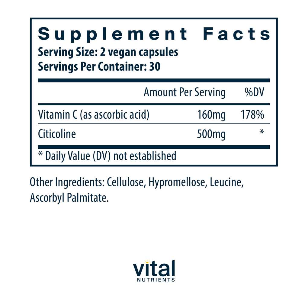 Vital Nutrients Citicoline 250mg 60 Caps thumbnail 2
