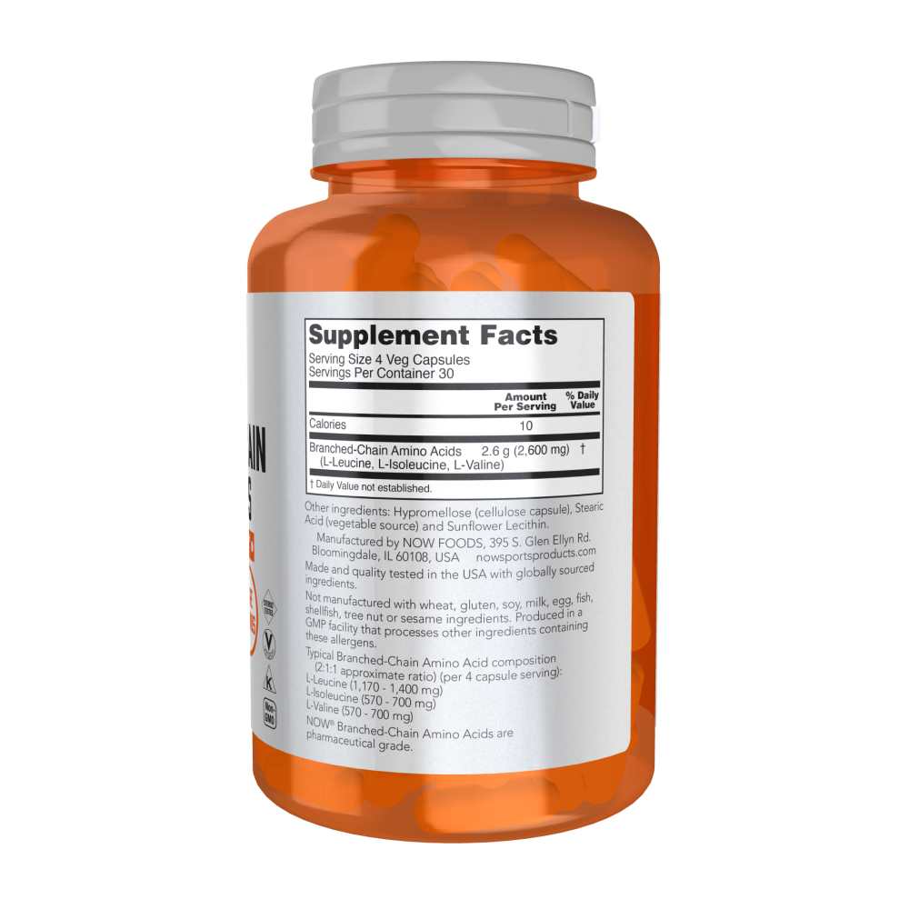 Now Sports Branched Chain Amino Acids Veg Capsules 120 thumbnail 3