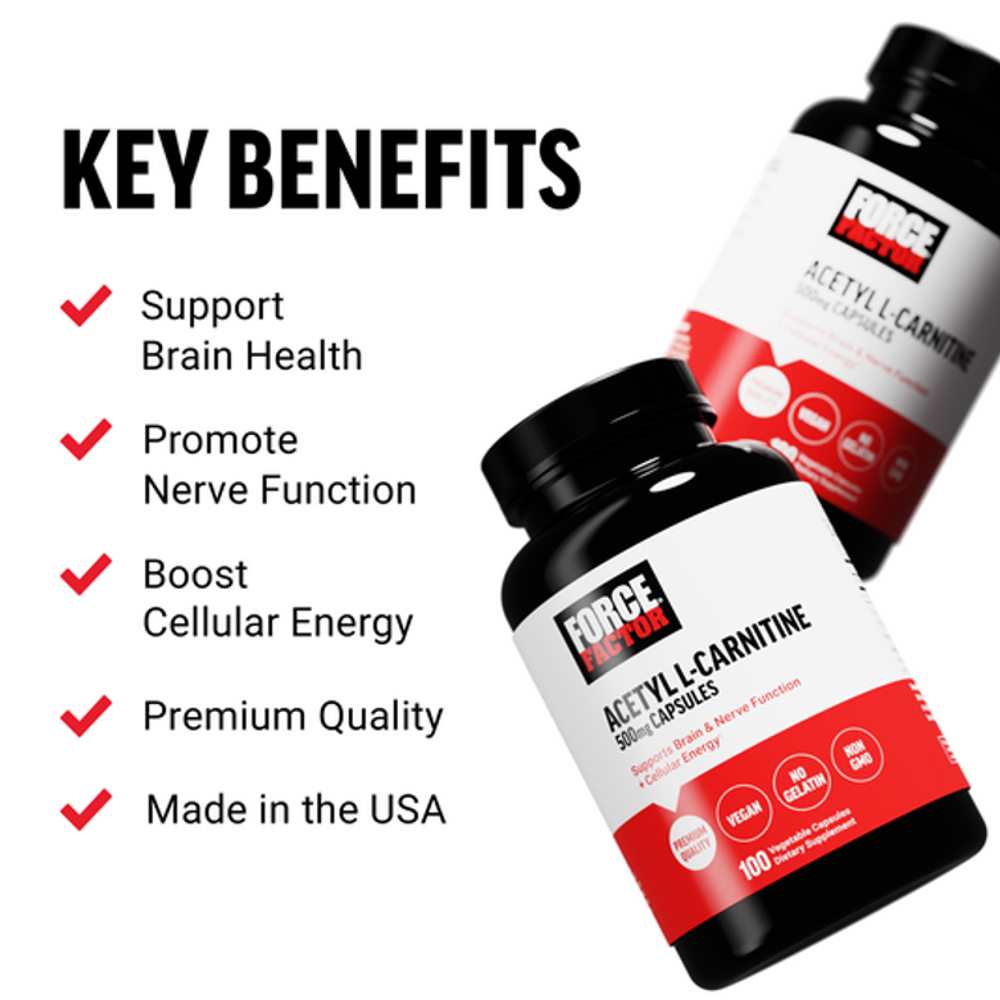 Force Factor Acetyl-L-Carnitine – 100 Capsules thumbnail 2
