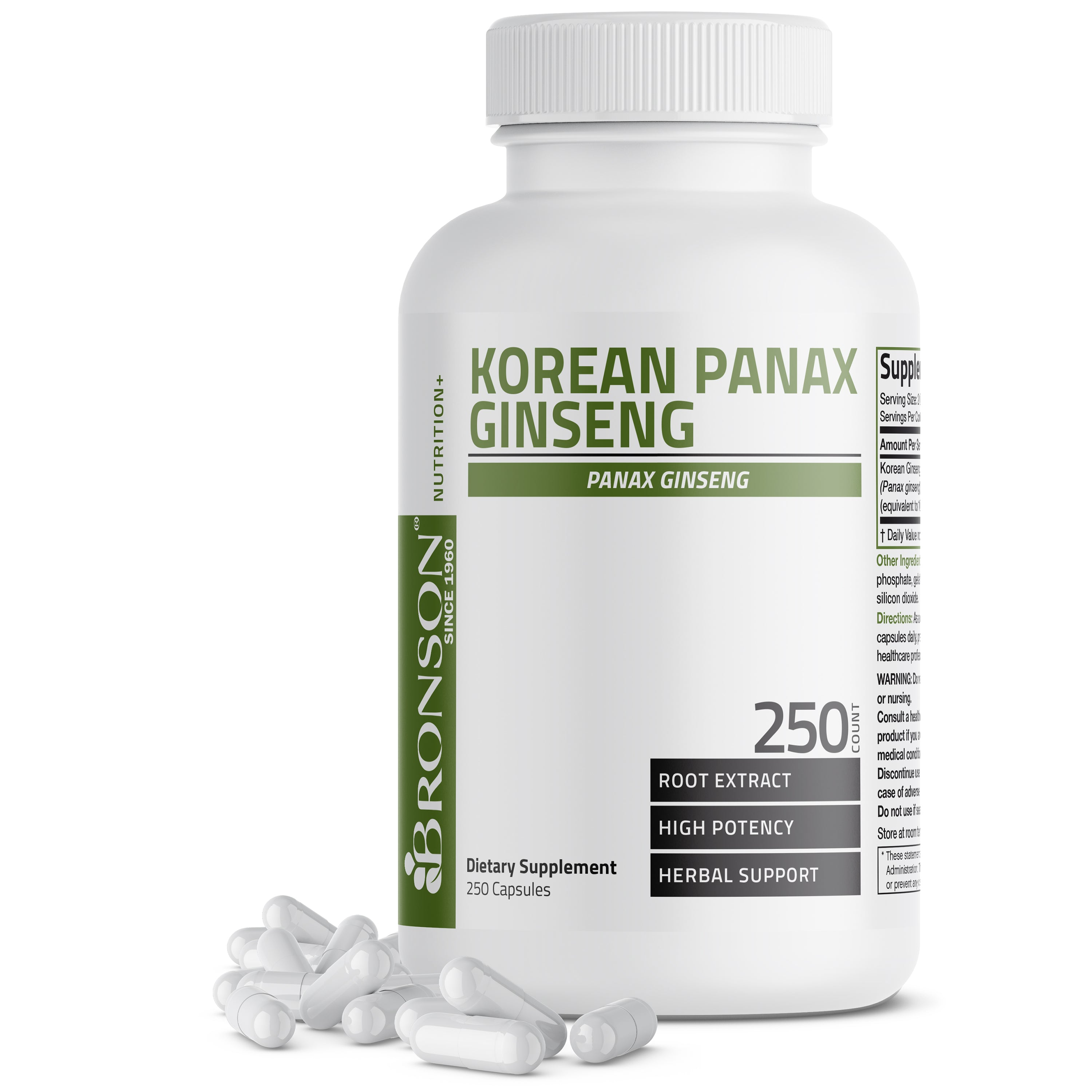 Bronson Vitamins Korean Panax Ginseng - 1,000 Mg 120 Caps thumbnail 2