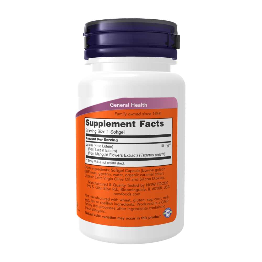Now Foods Lutein – 10 Mg Free Lutein from Lutein Esters – Vision & Antioxidant Support – 60 Softgels thumbnail 2