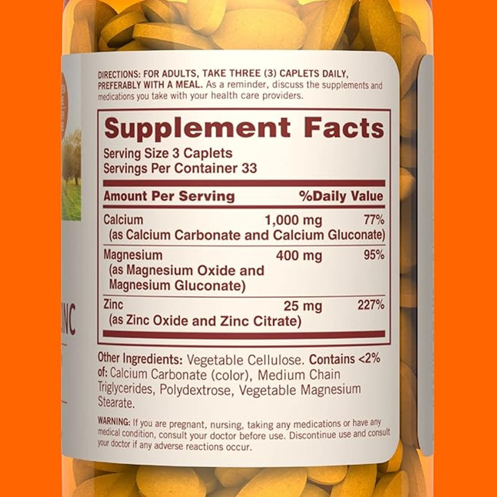 Sundown Non-GMO Calcium Magnesium & Zinc 100 Caplets thumbnail 2