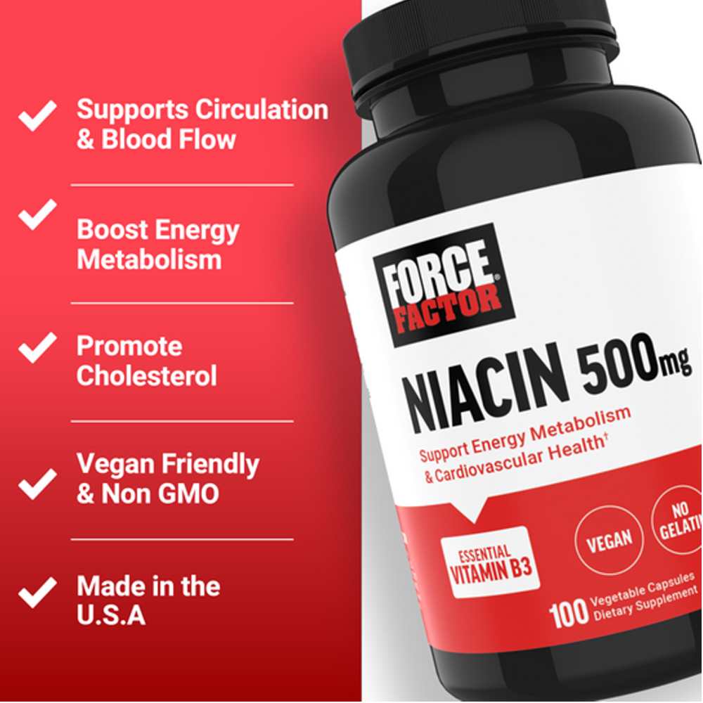 Force Factor Niacin – 100 Capsules thumbnail 2