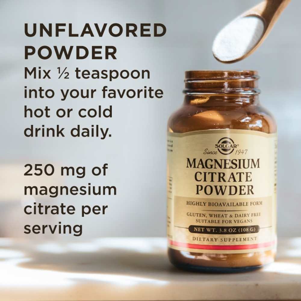 Solgar Magnesium Citrate Powder 108g thumbnail 2