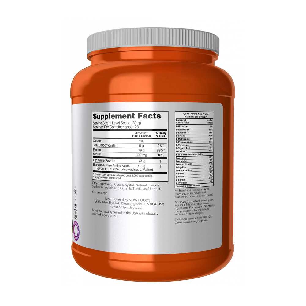 Now Sports Egg White Protein, Creamy Vanilla Powder – Pure Egg White Protein Blend – 680g thumbnail 2