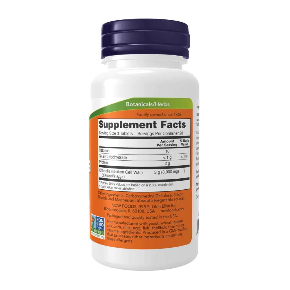 Now Foods Chlorella 1000mg 60 Tablets thumbnail 3
