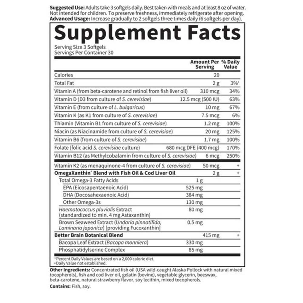 Garden of Life Oceans 3 Better Brain Omega-3 with Omega Xanthin 90 Softgels thumbnail 2