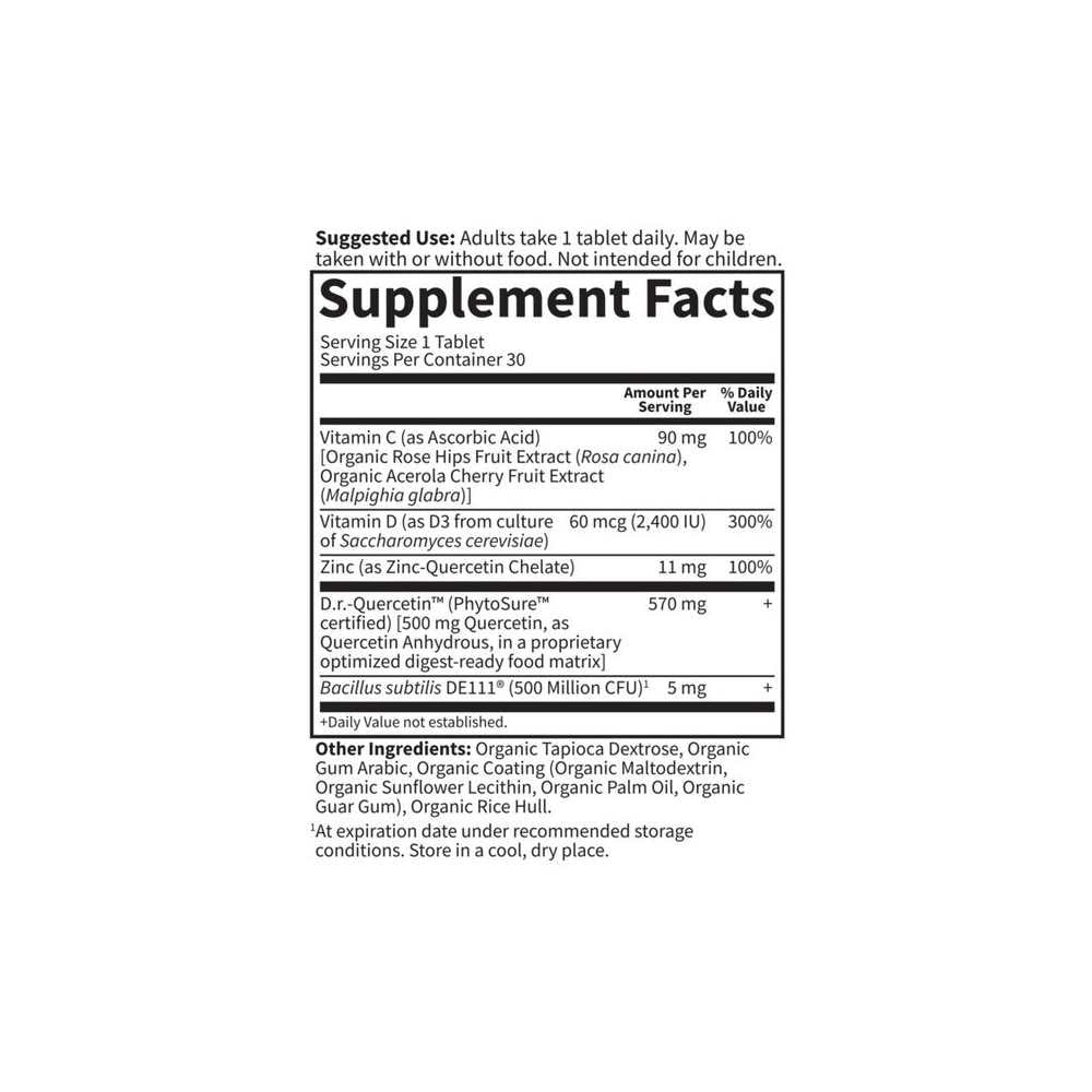 Garden of Life Dr. Formulated Quercetin Immune† - 30ct Tablets thumbnail 2