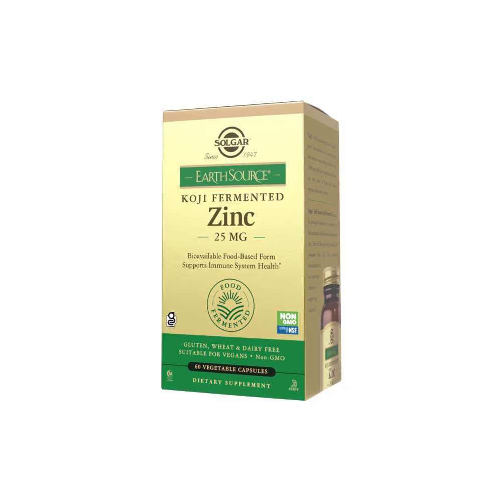Solgar Earth Source® Koji Fermented Zinc 25 Mg 30 Vegetable Capsules thumbnail 2