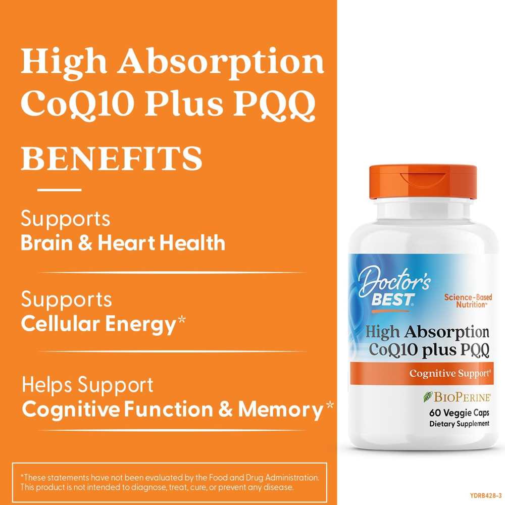 Doctor's Best Co Q10 100 Mg, Pqq 20 Mg, 60 Veggie Caps thumbnail 2
