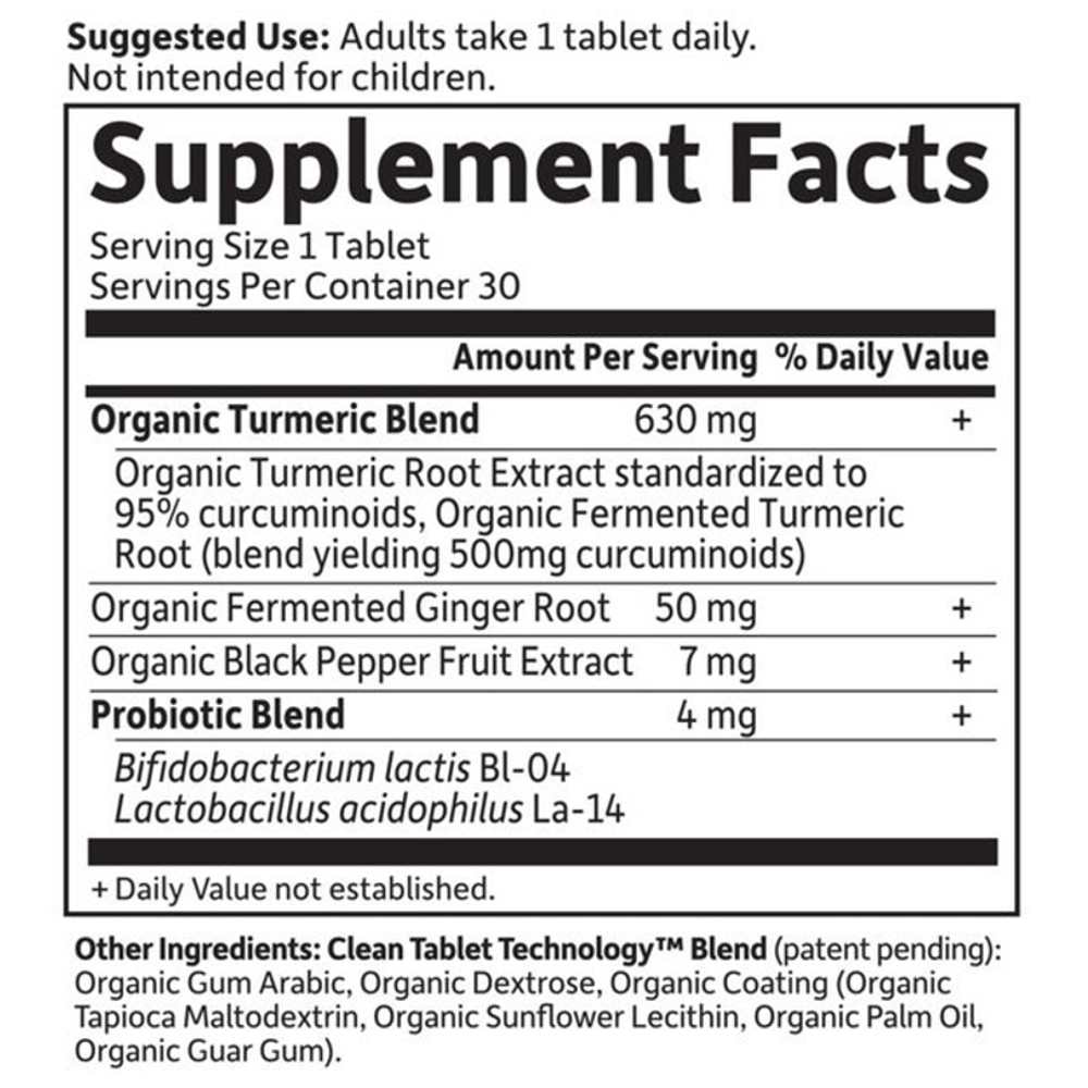Garden of Life Organics Maximum Strength Turmeric 30 Tablets thumbnail 2
