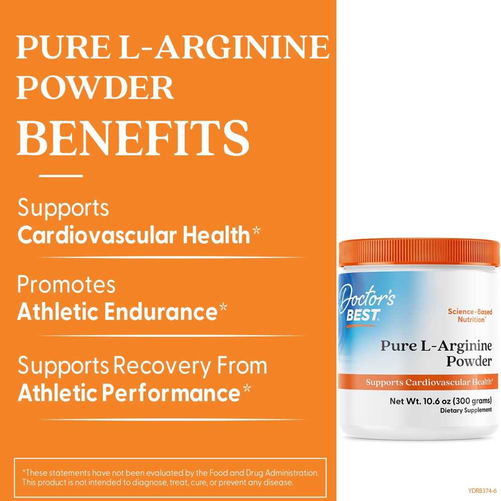 Doctor’s Best Premium Pure L-Arginine Powder 300g thumbnail 2